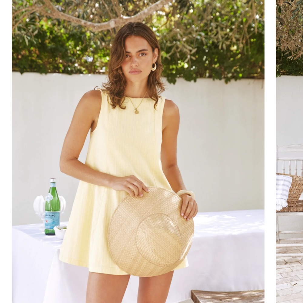 Down the Coast Mini Dress Yellow
